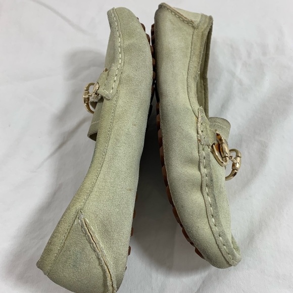 Vintage ladies GUCCI beige suede horsebit loafers shoes  38 8G - Picture 8 of 11